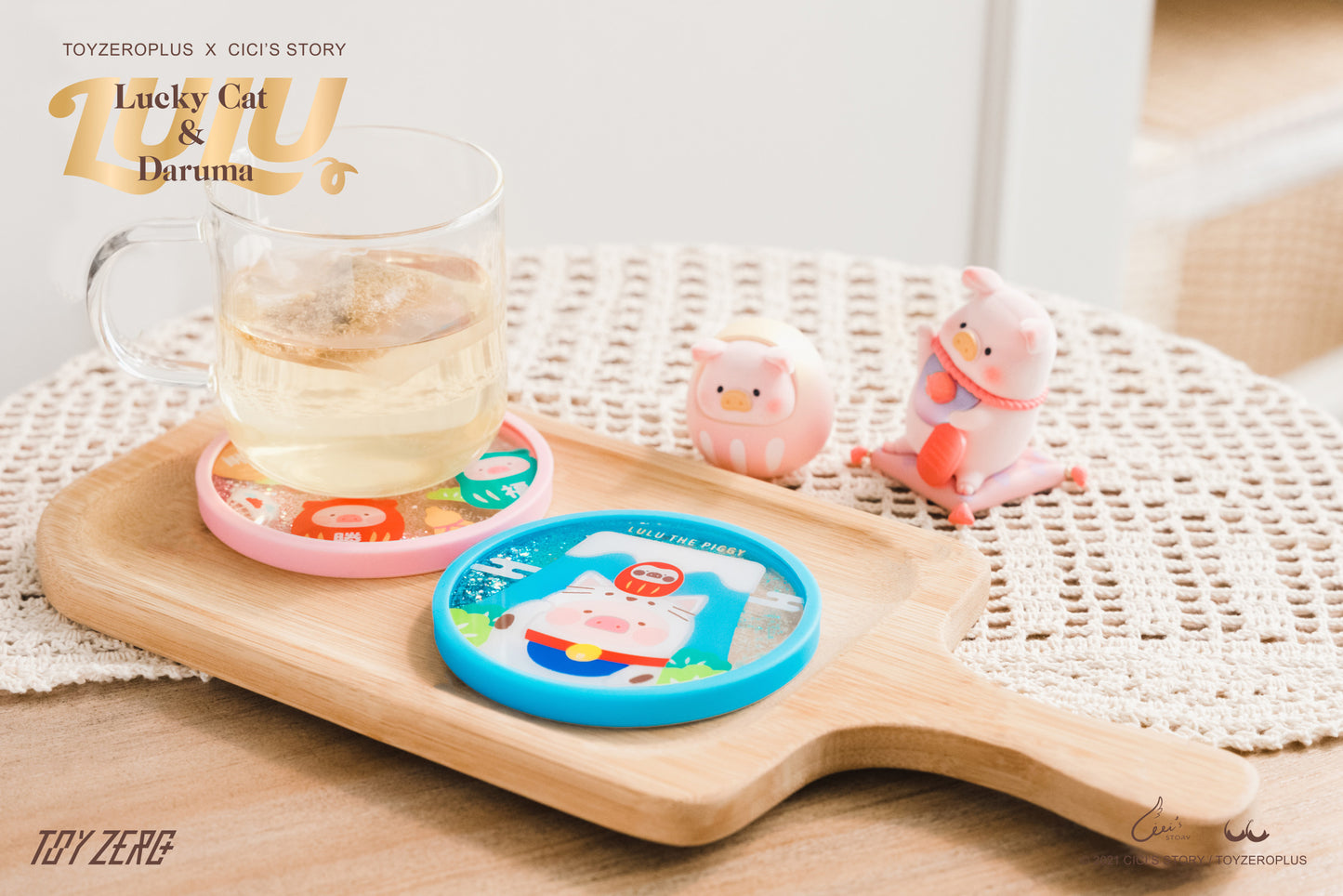 LuLu Lucky Cat Series Coaster - Mt.Fuji