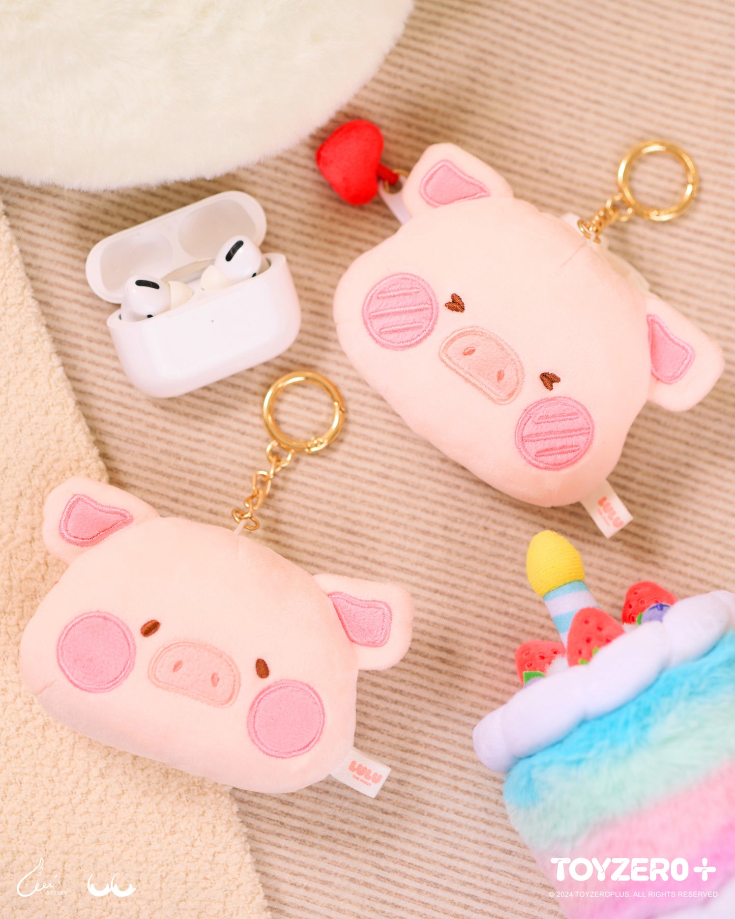 LULU THE PIGGY GENERIC - PLUSH MIRROR KEYCHAIN