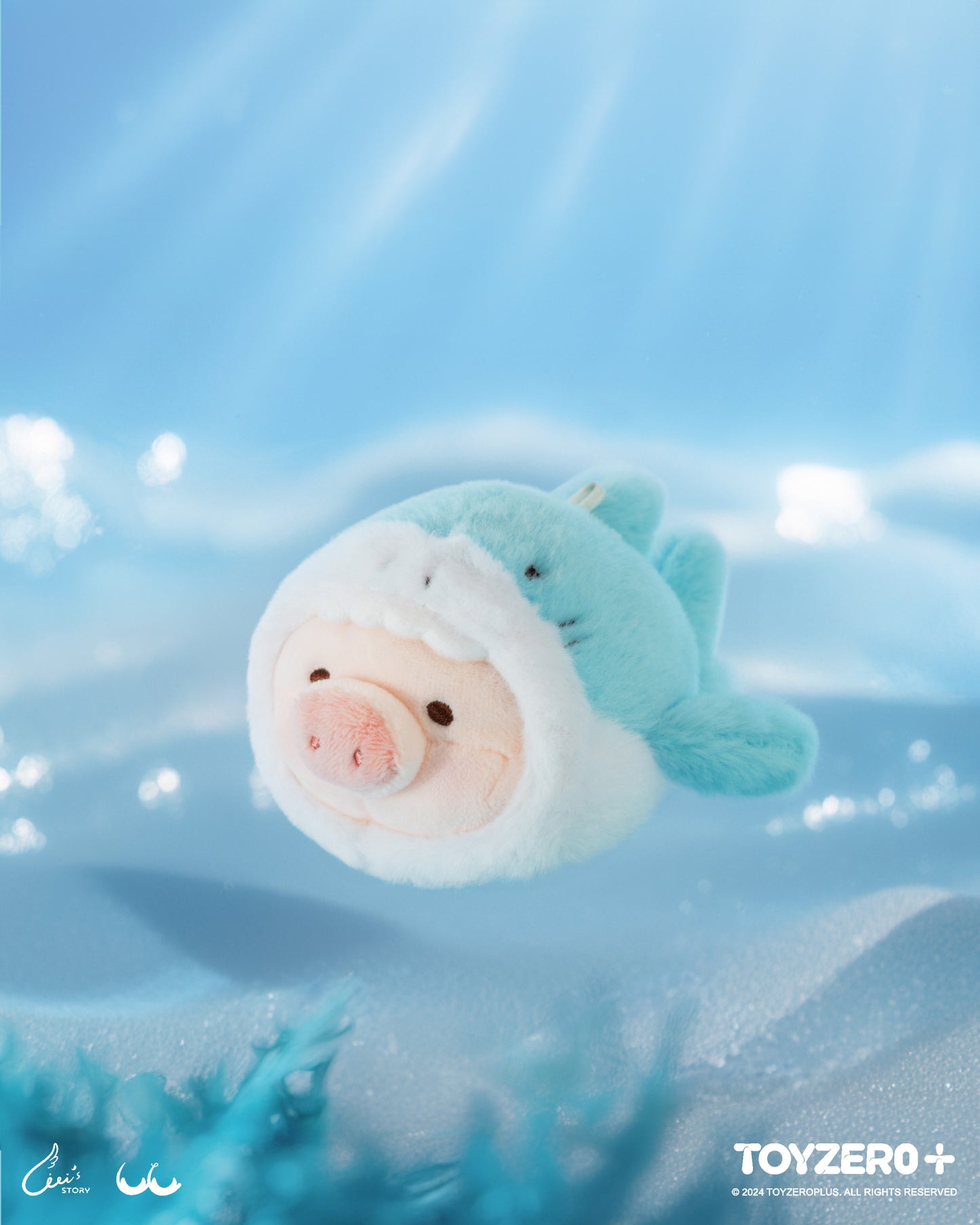 LULU THE PIGGY OCEAN - LULU SHARK PLUSH KEYCHAIN