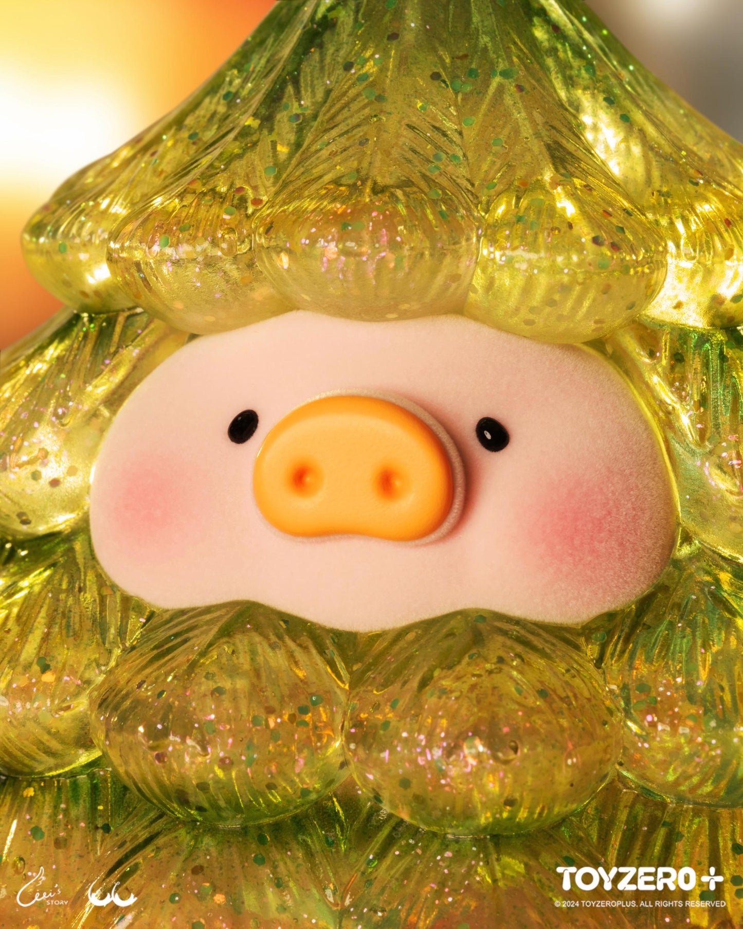 LULU THE PIGGY - XL SPARKLING CHRISTMAS TREE (GOLD GREEN)