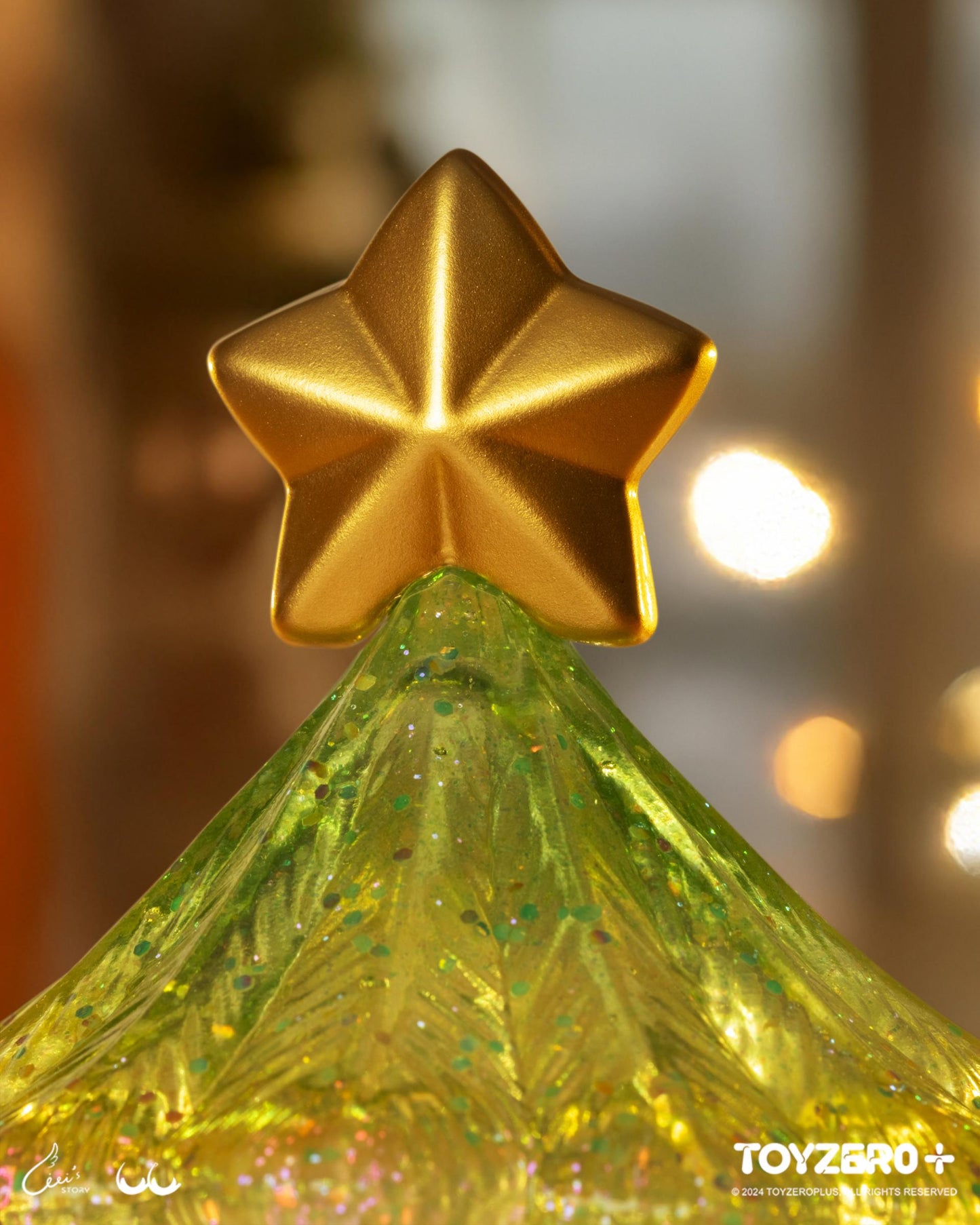 LULU THE PIGGY - XL SPARKLING CHRISTMAS TREE (GOLD GREEN)