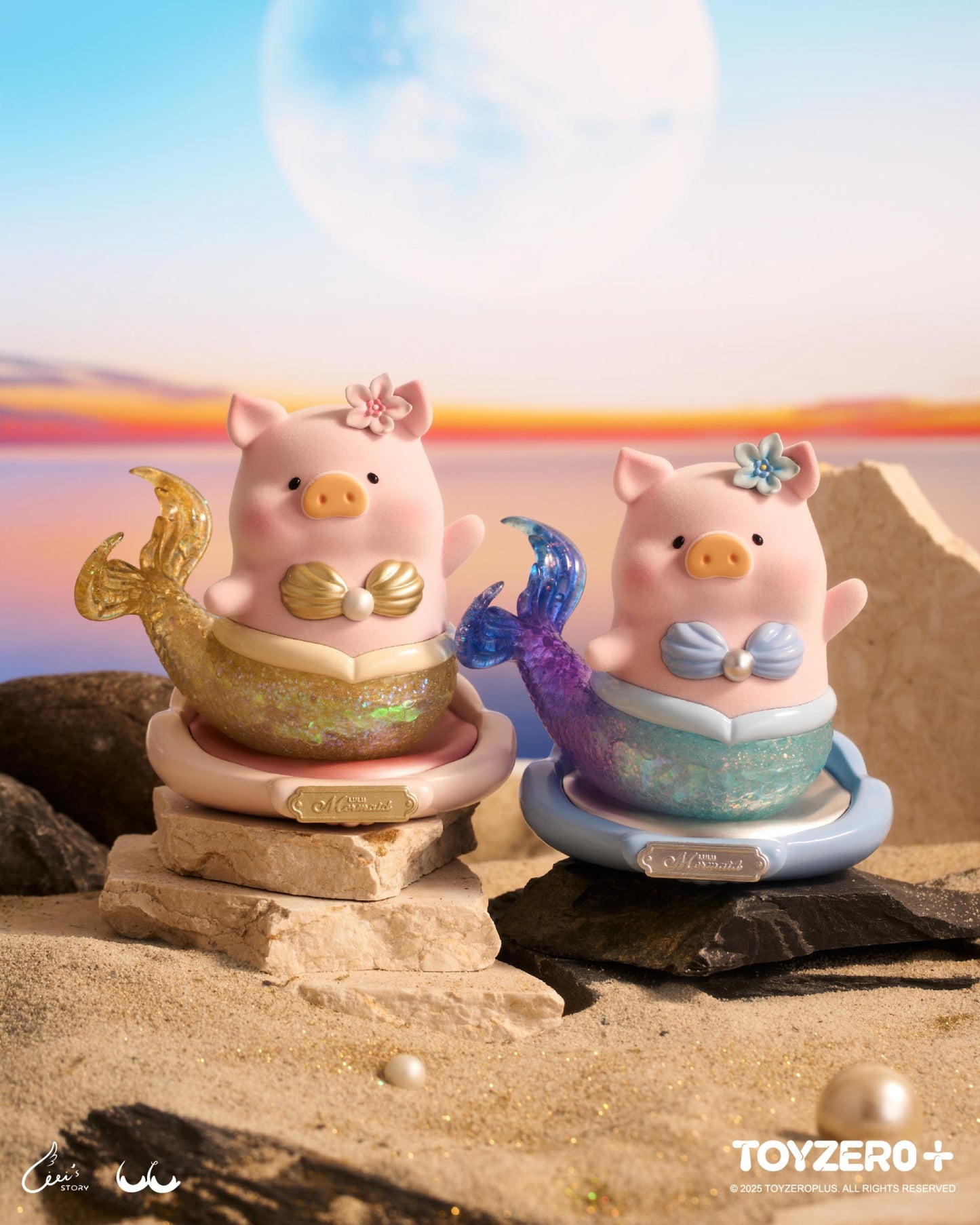 LuLu the Piggy - XL Mermaid (Rosy Sky)