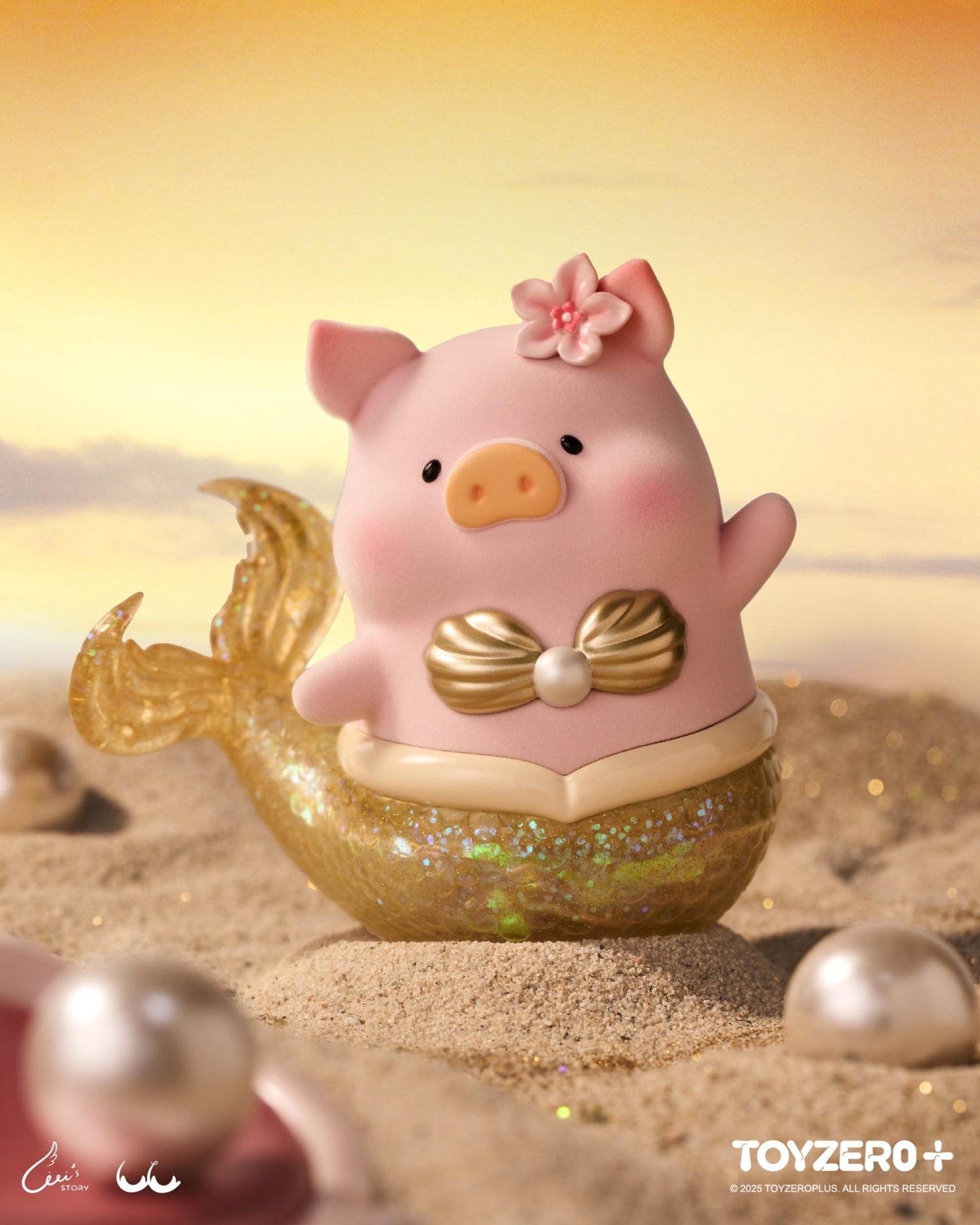 LuLu the Piggy - XL Mermaid (Rosy Sky)