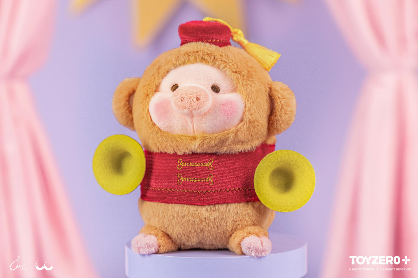 LULU THE PIGGY LULULAND - NAUGHTY MONKEY LU PLUSH KEYCHAIN