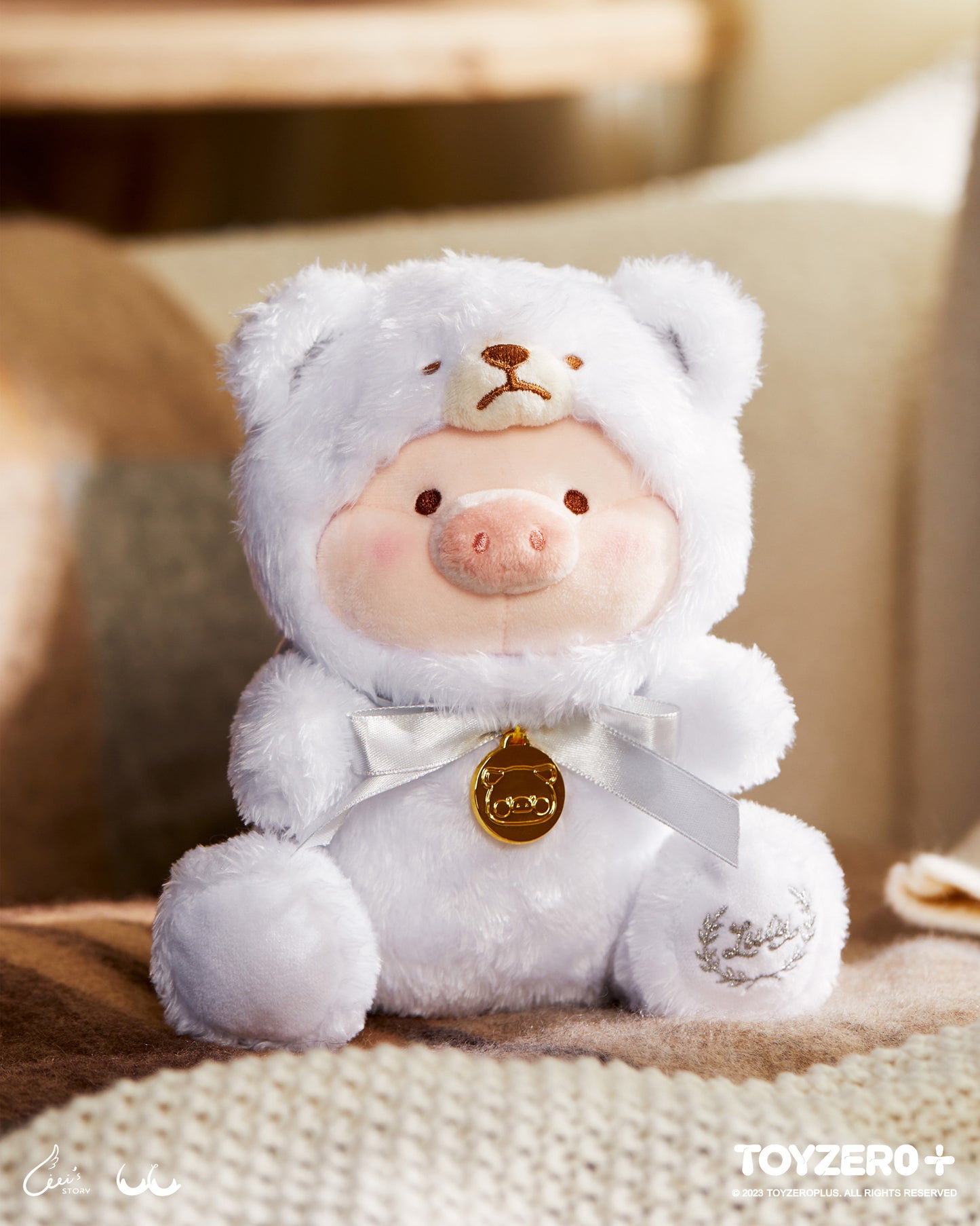 LULU THE PIGGY - 14CM TEDDY LULU PLUSH (THE FOREST EDITION - POLAR WHITE)