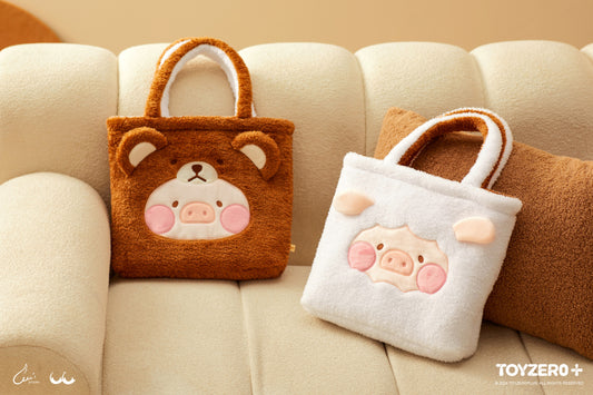 LULU THE PIGGY COSTUME SERIES - FLUFFY REVERSABLE BAG