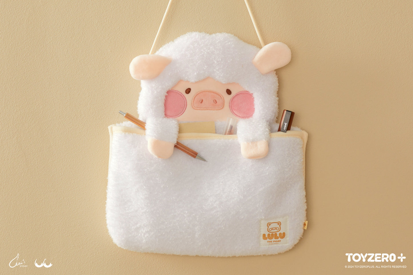LULU THE PIGGY COSTUME SERIES - FLUFFY WALL BAG (SHEEP LULU)