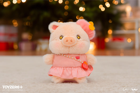 LULU THE PIGGY PINK LIFE - ELEGANT LU PLUSH KEYCHAIN