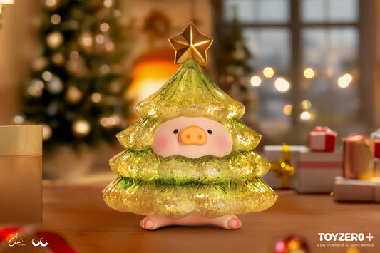 LULU THE PIGGY - XL SPARKLING CHRISTMAS TREE (GOLD GREEN)