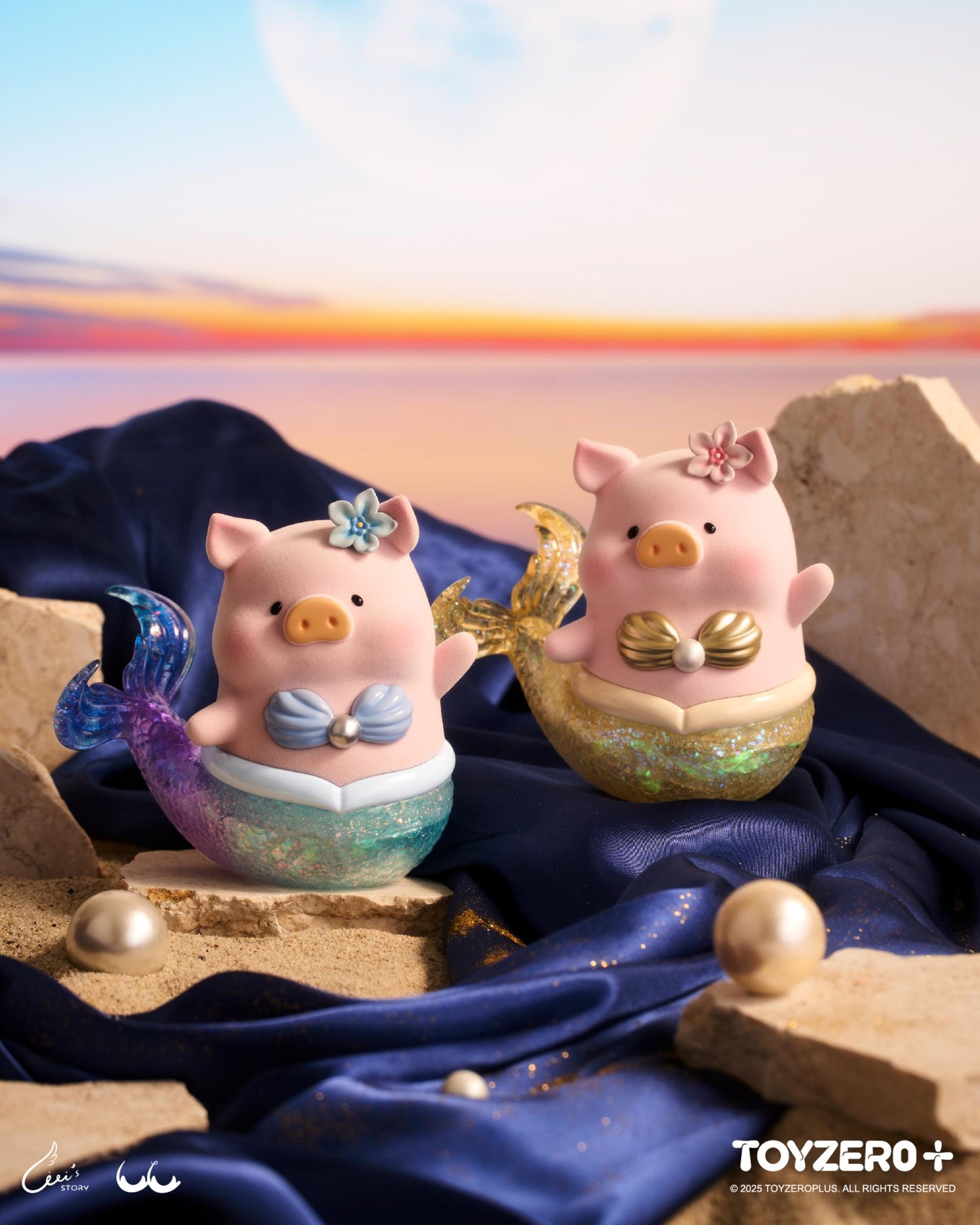 LuLu the Piggy - XL Mermaid (Rosy Sky)
