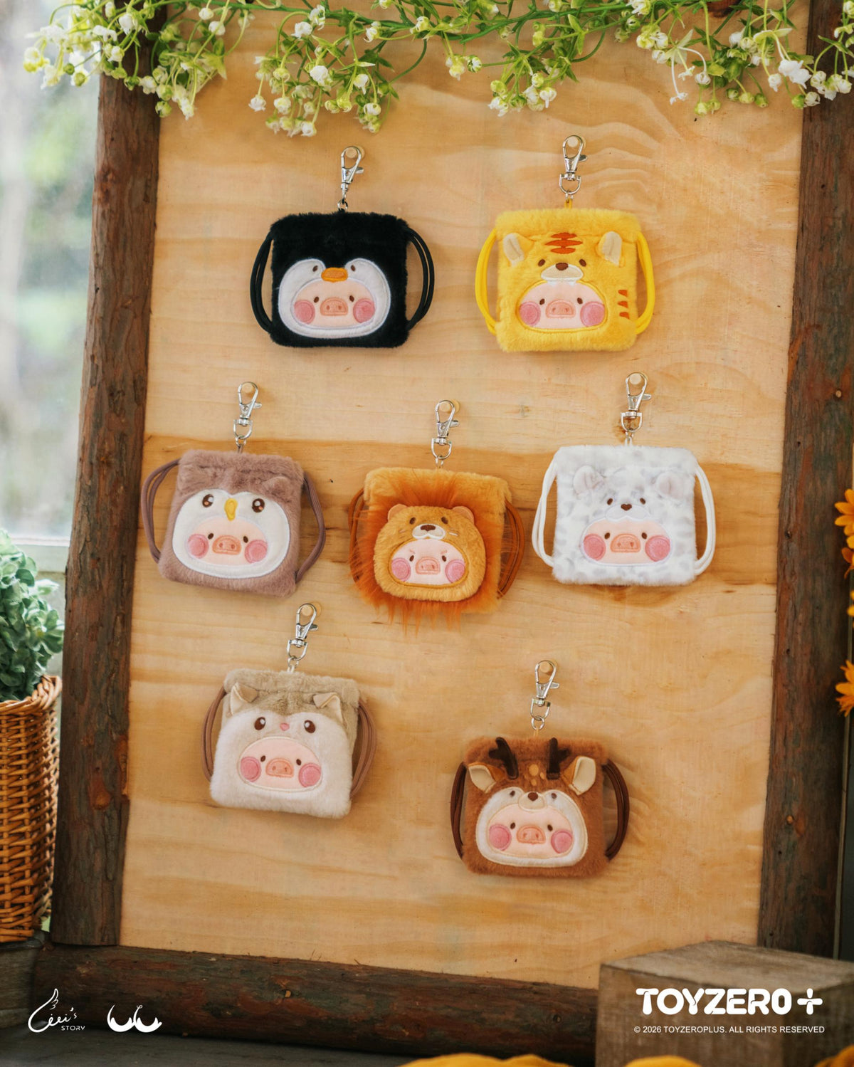 LuLu the Piggy Animal Party Vol. 2 - Mini Drawstring Plush Earphone Bag Keychain (Blind Box)