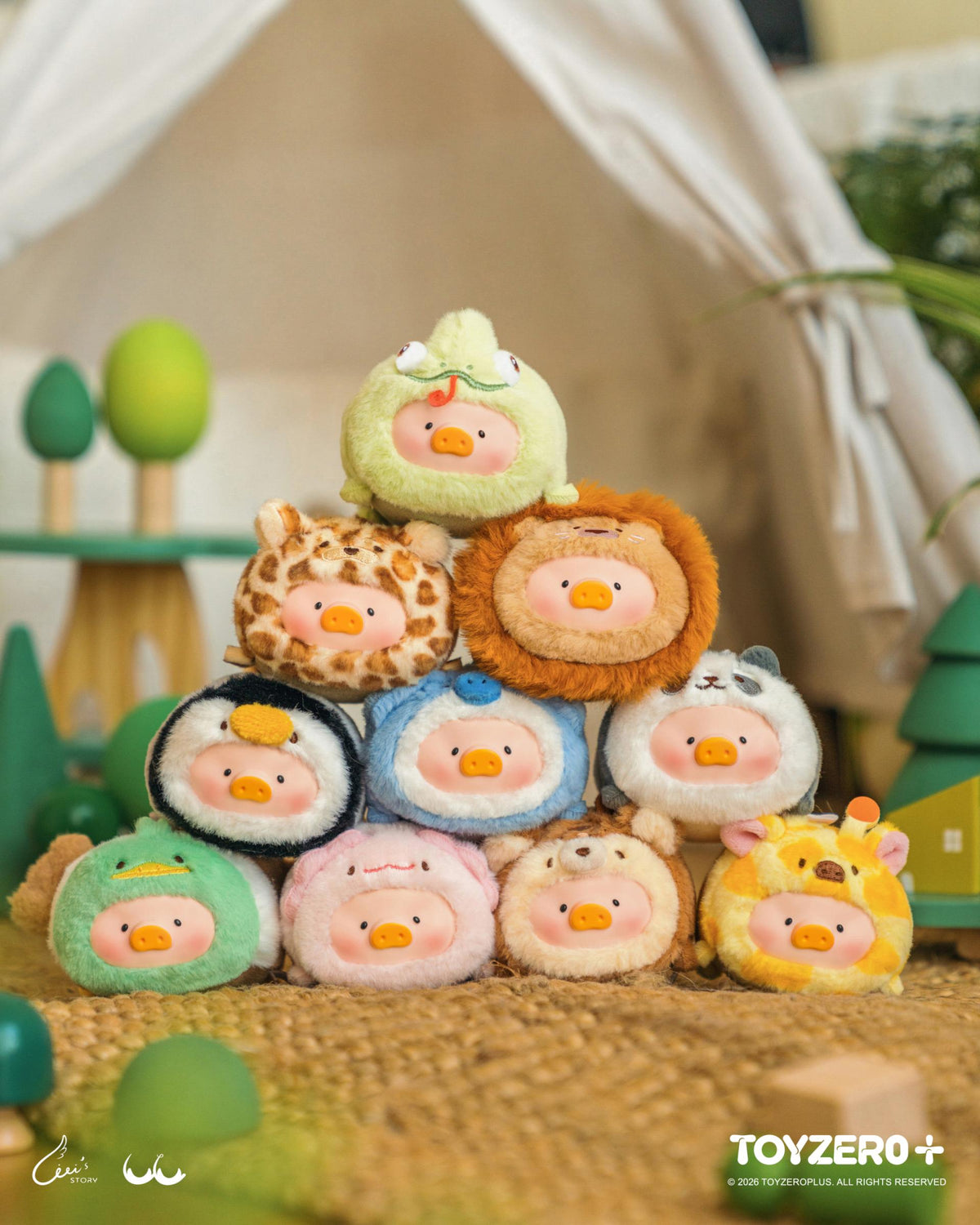 LuLu the Piggy Animal Party Vol. 2 - Stick together PVC Face Plush Keychain (Blind Box)