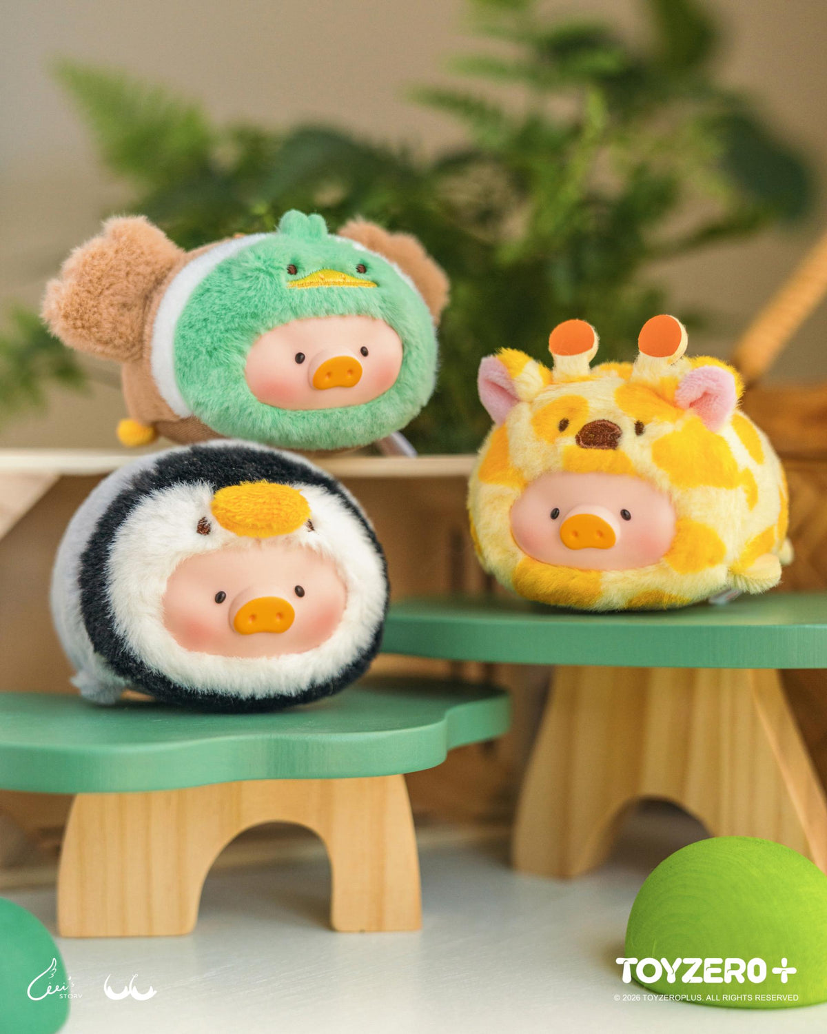 LuLu the Piggy Animal Party Vol. 2 - Stick together PVC Face Plush Keychain (Blind Box)