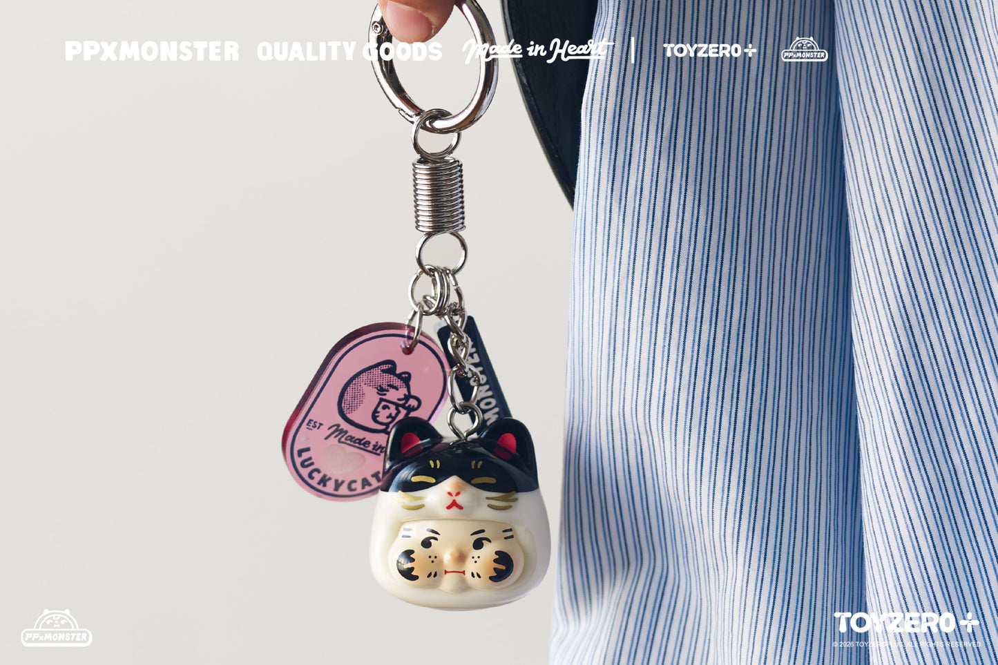 PP X MONSTER Lucky Cat Keychain Series (Blind Boxes)