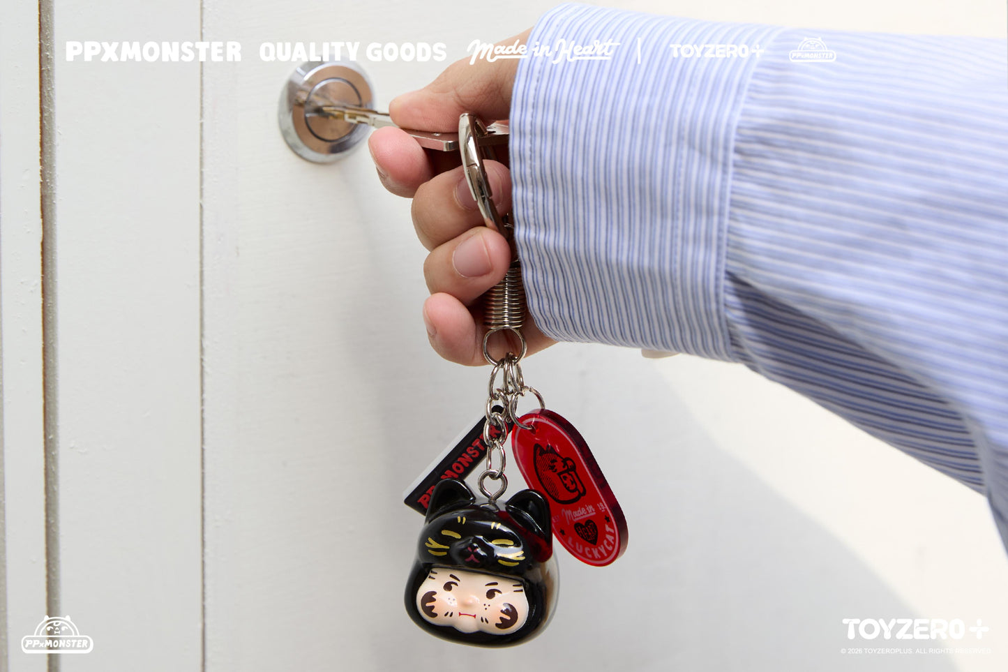 PP X MONSTER Lucky Cat Keychain Series (Blind Boxes)