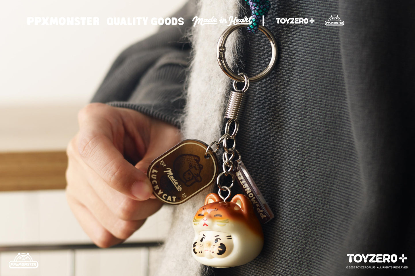 PP X MONSTER Lucky Cat Keychain Series (Blind Boxes)