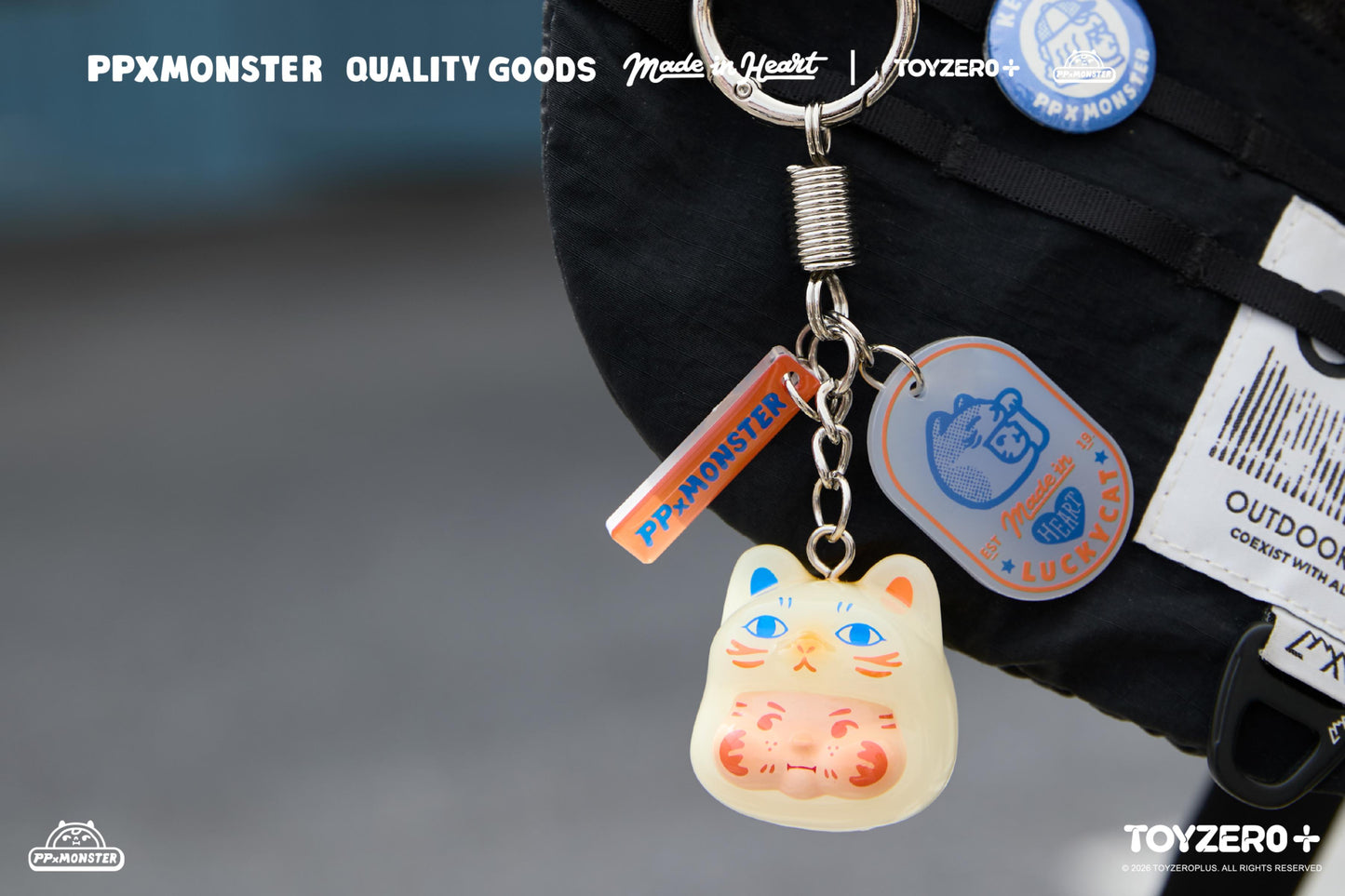 PP X MONSTER Lucky Cat Keychain Series (Blind Boxes)