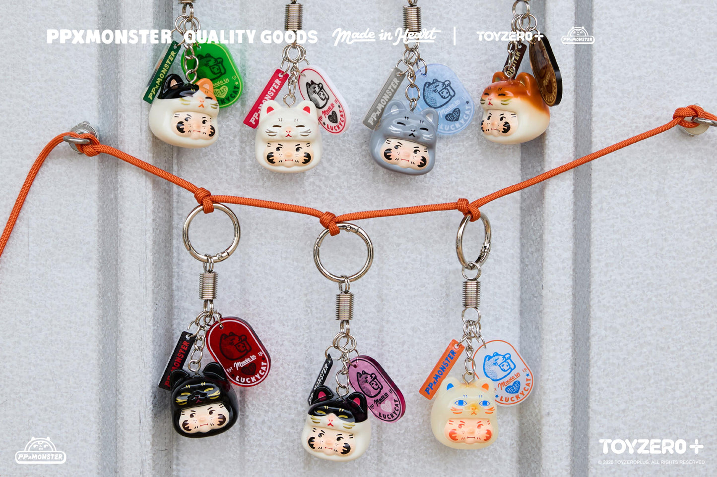 PP X MONSTER Lucky Cat Keychain Series (Blind Boxes)