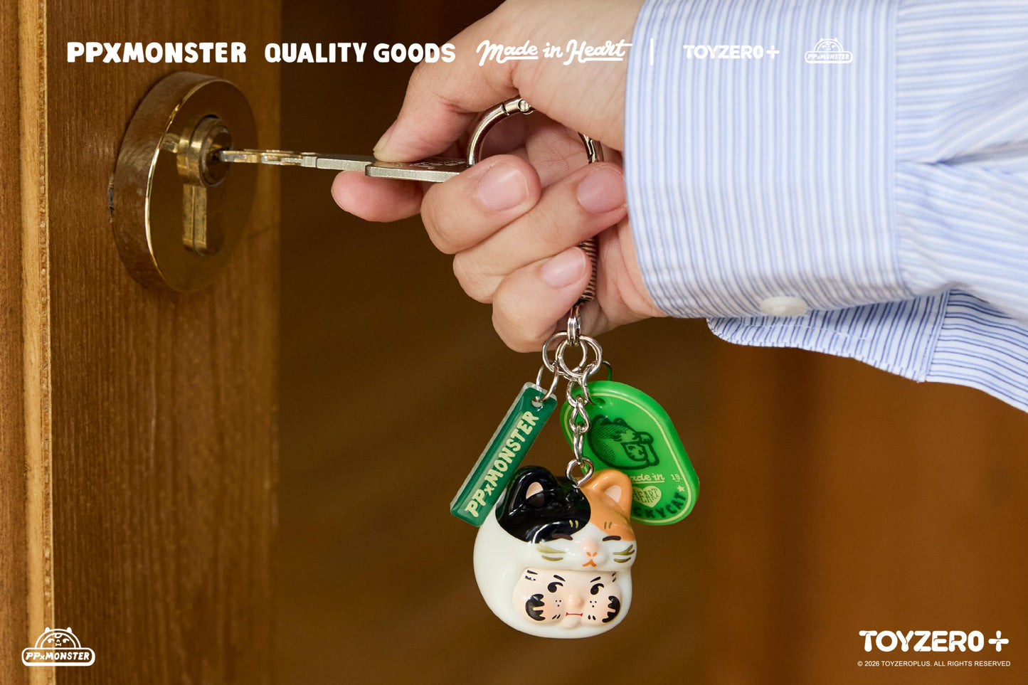 PP X MONSTER Lucky Cat Keychain Series (Blind Boxes)