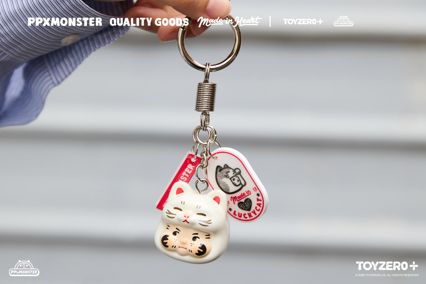 PP X MONSTER Lucky Cat Keychain Series (Blind Boxes)