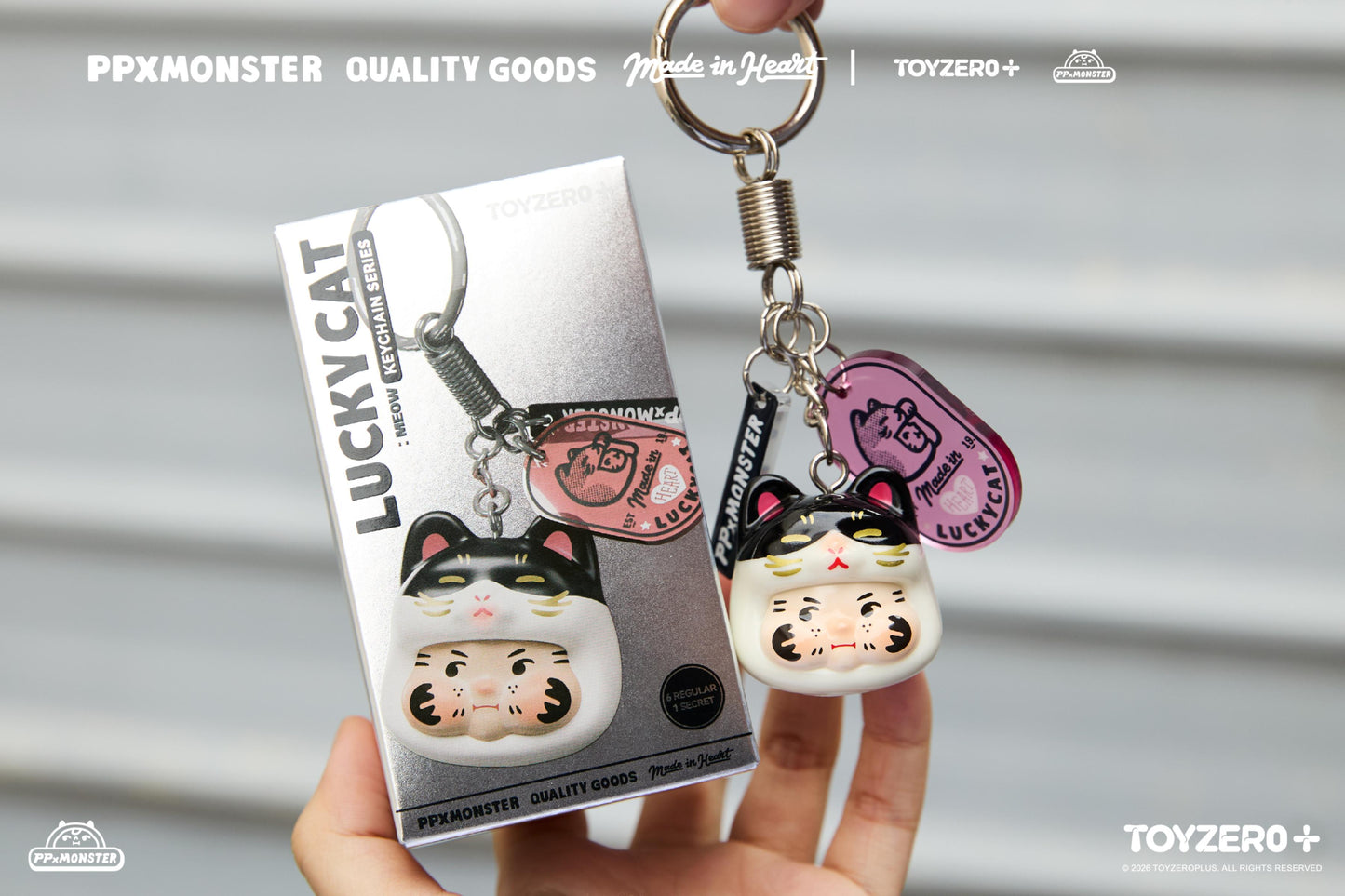 PP X MONSTER Lucky Cat Keychain Series (Blind Boxes)
